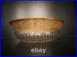 Grand plat coupe saladier centre de table cristal Saint Louis Thistle Or défaut