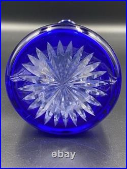 Grande Carafe Cristal De Saint-Louis Massenet Overlay Bleu H41cm Bel état