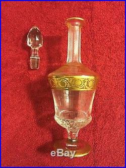 Grande carafe en cristal SAINT LOUIS décor or modéle THISTLE