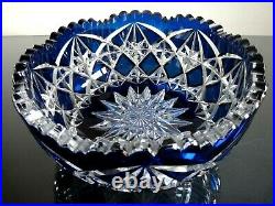 Grande coupe cristal bleu cobalt Saint Louis Baccarat 2,8kg crystal large bowl