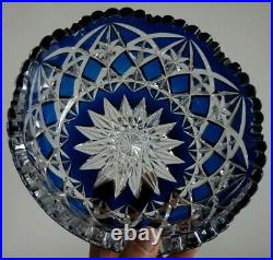 Grande coupe cristal bleu cobalt Saint Louis Baccarat 2,8kg crystal large bowl
