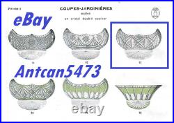 Jardinière de table en cristal overlay SAINT LOUIS doublé VERT (déco fleurs)