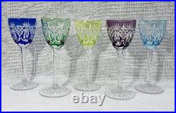 Lorraine St Louis Verres A Vin Roemer Cristal Taillé Doublé De Couleur Coloré Ad