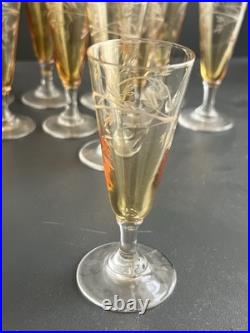 Lot 11 Verres A Liqueur En Cristal Gravé Saint Louis Baccarat