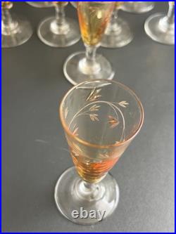Lot 11 Verres A Liqueur En Cristal Gravé Saint Louis Baccarat