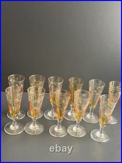 Lot 11 Verres A Liqueur En Cristal Gravé Saint Louis Baccarat