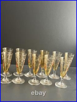 Lot 11 Verres A Liqueur En Cristal Gravé Saint Louis Baccarat