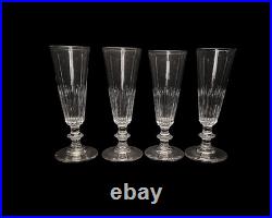 Lot 12 flûtes verres à champagne en cristal taillé XIXe 19eme Baccarat St Louis
