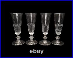 Lot 12 flûtes verres à champagne en cristal taillé XIXe 19eme Baccarat St Louis