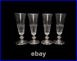 Lot 12 flûtes verres à champagne en cristal taillé XIXe 19eme Baccarat St Louis