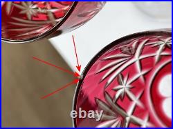 Lot 3 Verres Porto Cristal Saint Louis Modele Massenet Rouge Ht 16.6 CM