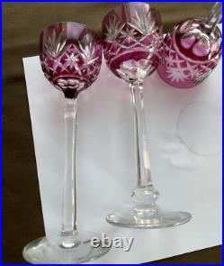 Lot 4 Verres Porto Cristal Saint Louis Modele Massenet Amethyste Ht 16.6 CM Lot 4 Verres Porto Cristal Saint Louis Modele Massenet Amethyste Ht 16.6 CM