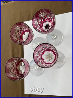 Lot 4 Verres Porto Cristal Saint Louis Modele Massenet Amethyste Ht 16.6 CM Lot 4 Verres Porto Cristal Saint Louis Modele Massenet Amethyste Ht 16.6 CM
