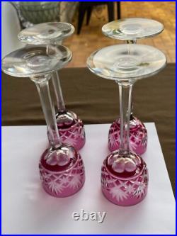 Lot 4 Verres Porto Cristal Saint Louis Modele Massenet Amethyste Ht 16.6 CM Lot 4 Verres Porto Cristal Saint Louis Modele Massenet Amethyste Ht 16.6 CM