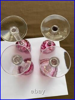 Lot 4 Verres Porto Cristal Saint Louis Modele Massenet Amethyste Ht 16.6 CM Lot 4 Verres Porto Cristal Saint Louis Modele Massenet Amethyste Ht 16.6 CM
