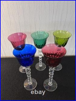 Lot 5 verres modèle Bubble en cristal de Saint Louis (prix des 5)