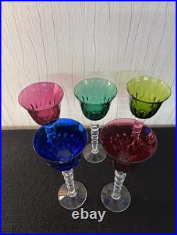 Lot 5 verres modèle Bubble en cristal de Saint Louis (prix des 5)