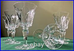 Lot 6 verres à eau en cristal Saint Louis signés Modèle Camargue H 17,3 cm