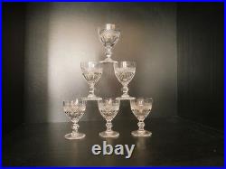 Lot 6 verres à vin blanc N°4 cristal taillé Saint ST Louis modèles Trianon 11 cm