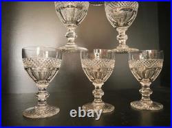 Lot 6 verres à vin blanc N°4 cristal taillé Saint ST Louis modèles Trianon 11 cm