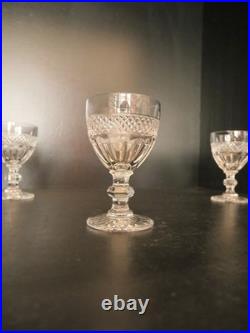 Lot 6 verres à vin blanc N°4 cristal taillé Saint ST Louis modèles Trianon 11 cm