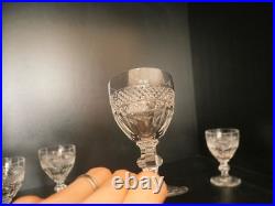 Lot 6 verres à vin blanc N°4 cristal taillé Saint ST Louis modèles Trianon 11 cm
