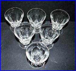 Lot 6 verres à vin en cristal à côtes plates SAINT-LOUIS Proche TALLEYRAND 7.5