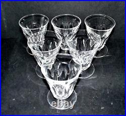 Lot 6 verres à vin en cristal à côtes plates SAINT-LOUIS Proche TALLEYRAND 8.5