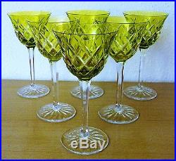 Lot 6 verres coupes en cristal ST. LOUIS signée estampille/ crystal glasses