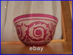 Lot 7 Bol ramequin rince-doigt cristal dégager l'acide Saint Louis thistle rose