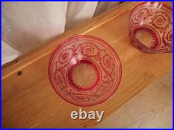 Lot 7 Bol ramequin rince-doigt cristal dégager l'acide Saint Louis thistle rose