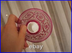 Lot 7 Bol ramequin rince-doigt cristal dégager l'acide Saint Louis thistle rose