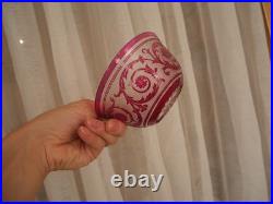 Lot 7 Bol ramequin rince-doigt cristal dégager l'acide Saint Louis thistle rose