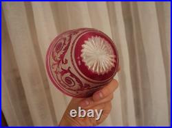 Lot 7 Bol ramequin rince-doigt cristal dégager l'acide Saint Louis thistle rose