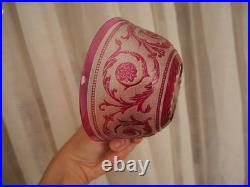 Lot 7 Bol ramequin rince-doigt cristal dégager l'acide Saint Louis thistle rose