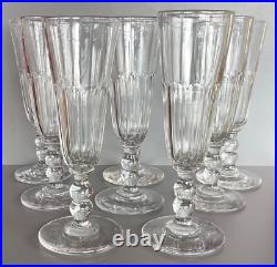 Lot 8 anciennes flûte à Champagne Cristal 19ème pans coupés Saint Louis Baccarat