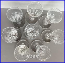 Lot 8 anciennes flûte à Champagne Cristal 19ème pans coupés Saint Louis Baccarat