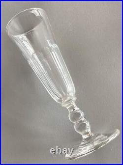 Lot 8 anciennes flûte à Champagne Cristal 19ème pans coupés Saint Louis Baccarat