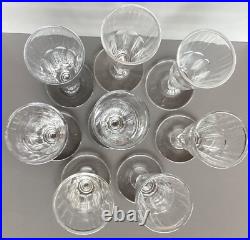 Lot 8 anciennes flûte à Champagne Cristal 19ème pans coupés Saint Louis Baccarat