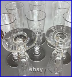 Lot 8 anciennes flûte à Champagne Cristal 19ème pans coupés Saint Louis Baccarat