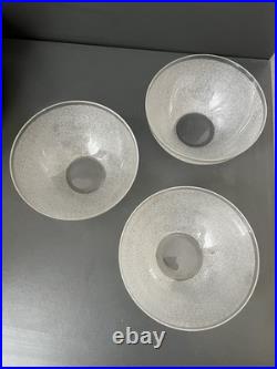 Lot De 3 Bol En Cristal Givré Saint Louis Baccarat