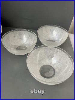 Lot De 3 Bol En Cristal Givré Saint Louis Baccarat