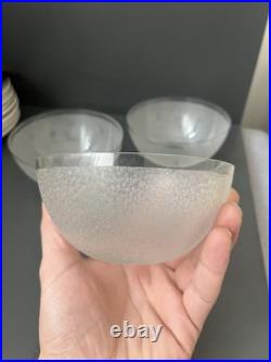 Lot De 3 Bol En Cristal Givré Saint Louis Baccarat