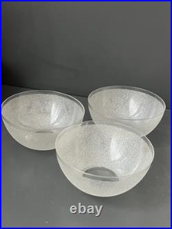 Lot De 3 Bol En Cristal Givré Saint Louis Baccarat