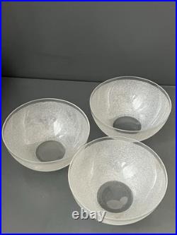 Lot De 3 Bol En Cristal Givré Saint Louis Baccarat