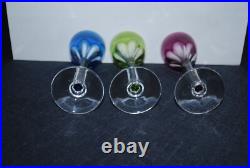 Lot De 3 Verres A Liqueur En Cristal Colores Non Signe St Louis Val St Lambert