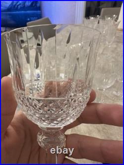 Lot De 5 Verres À Vin Dépareillé Et Retaillé En Cristal Saint Louis Tommy