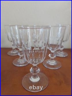 Lot De 6 Verres Cristal Baccarat, Saint Louis Modèle Caton, H 12 cm Vin Cuit
