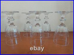 Lot De 6 Verres Cristal Baccarat, Saint Louis Modèle Caton, H 12 cm Vin Cuit