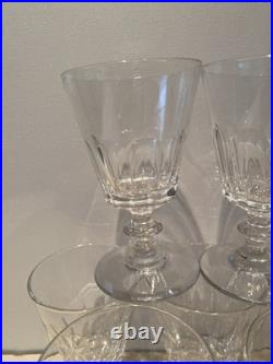 Lot De 8 Verres à Eau en Cristal de Baccarat Saint Louis Côtes Plates Caton